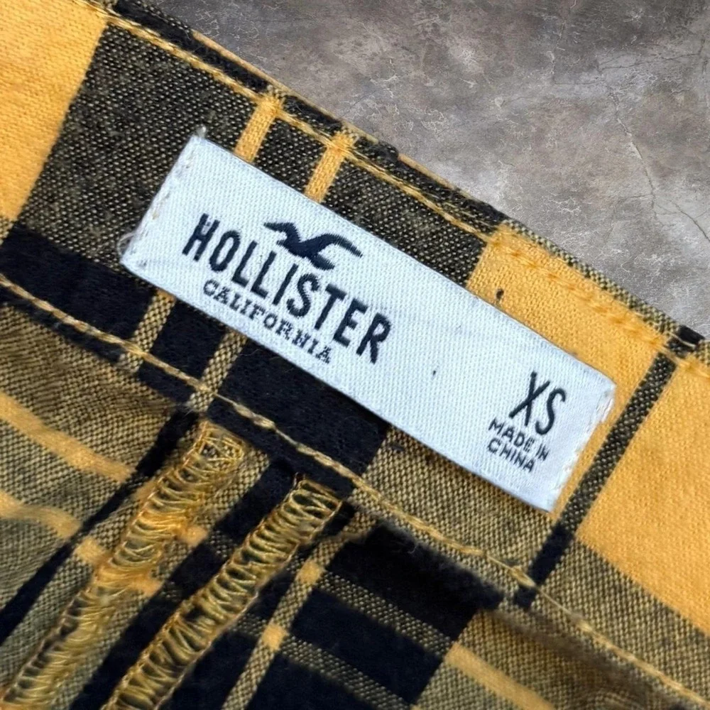 Hollister Yellow Plaid Skirt Women's Size XS Academia Preppy Casual City
